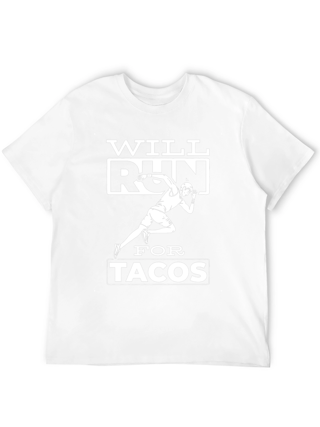 Will Run for Tacos Black Graphic T-Shirt