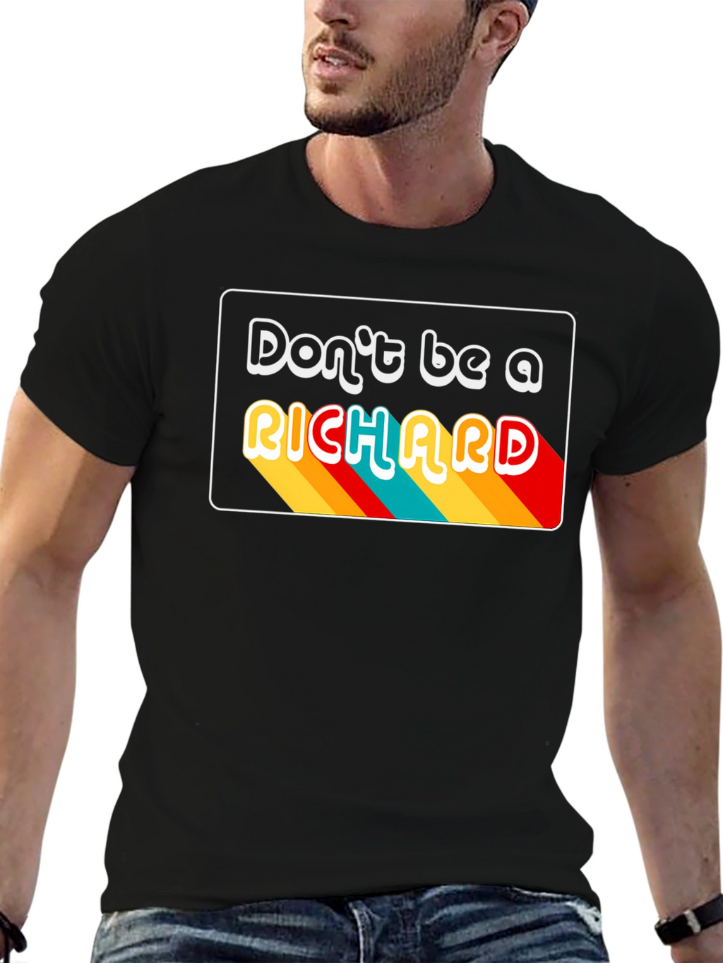 Dont Be A Richard Black Graphic T-Shirt