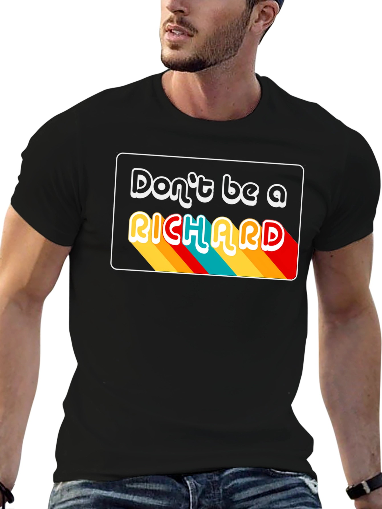 Dont Be A Richard Black Graphic T-Shirt