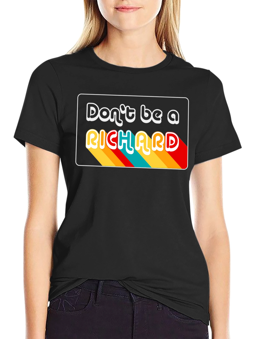 Dont Be A Richard Black Graphic T-Shirt