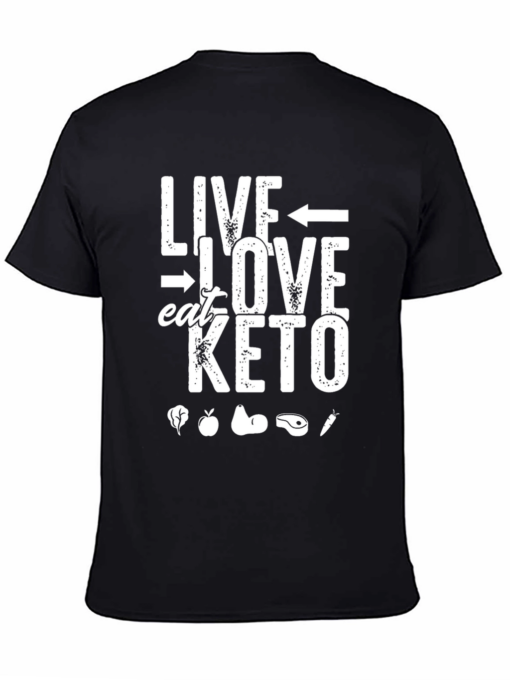 Live Love Eat Keto Black Graphic T-Shirt