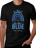 In April We Wear Blue Autism Awareness T-Shirt