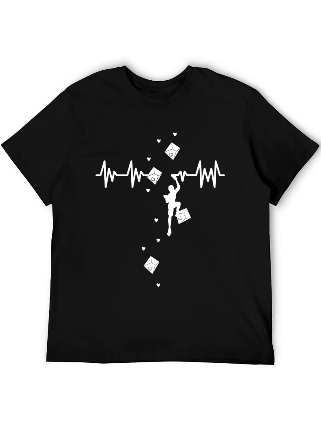 Rock Climbing Heartbeat T-Shirt - Passionate Climber Design
