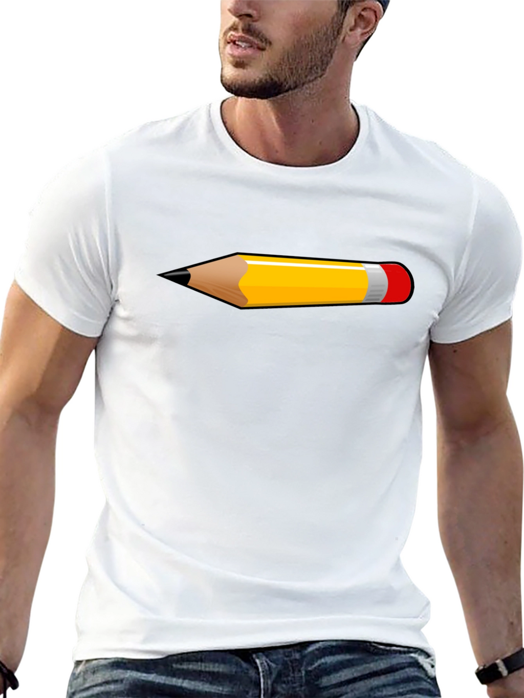 Pencil Graphic Black T-Shirt | Trendy Casual Tee