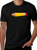 Pencil Graphic Black T-Shirt | Trendy Casual Tee
