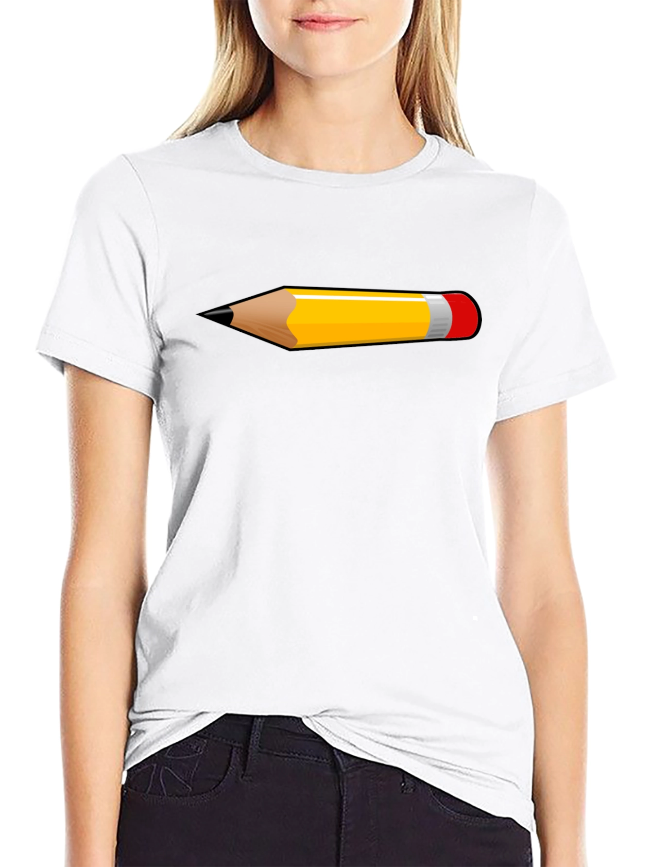 Pencil Graphic Black T-Shirt | Trendy Casual Tee