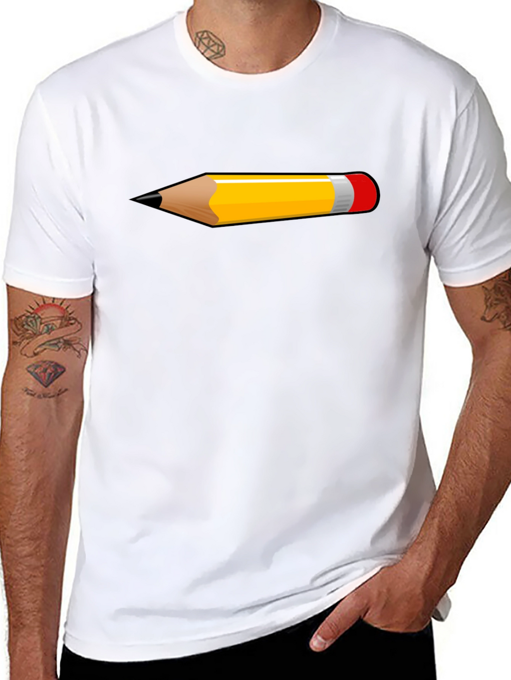 Pencil Graphic Black T-Shirt | Trendy Casual Tee