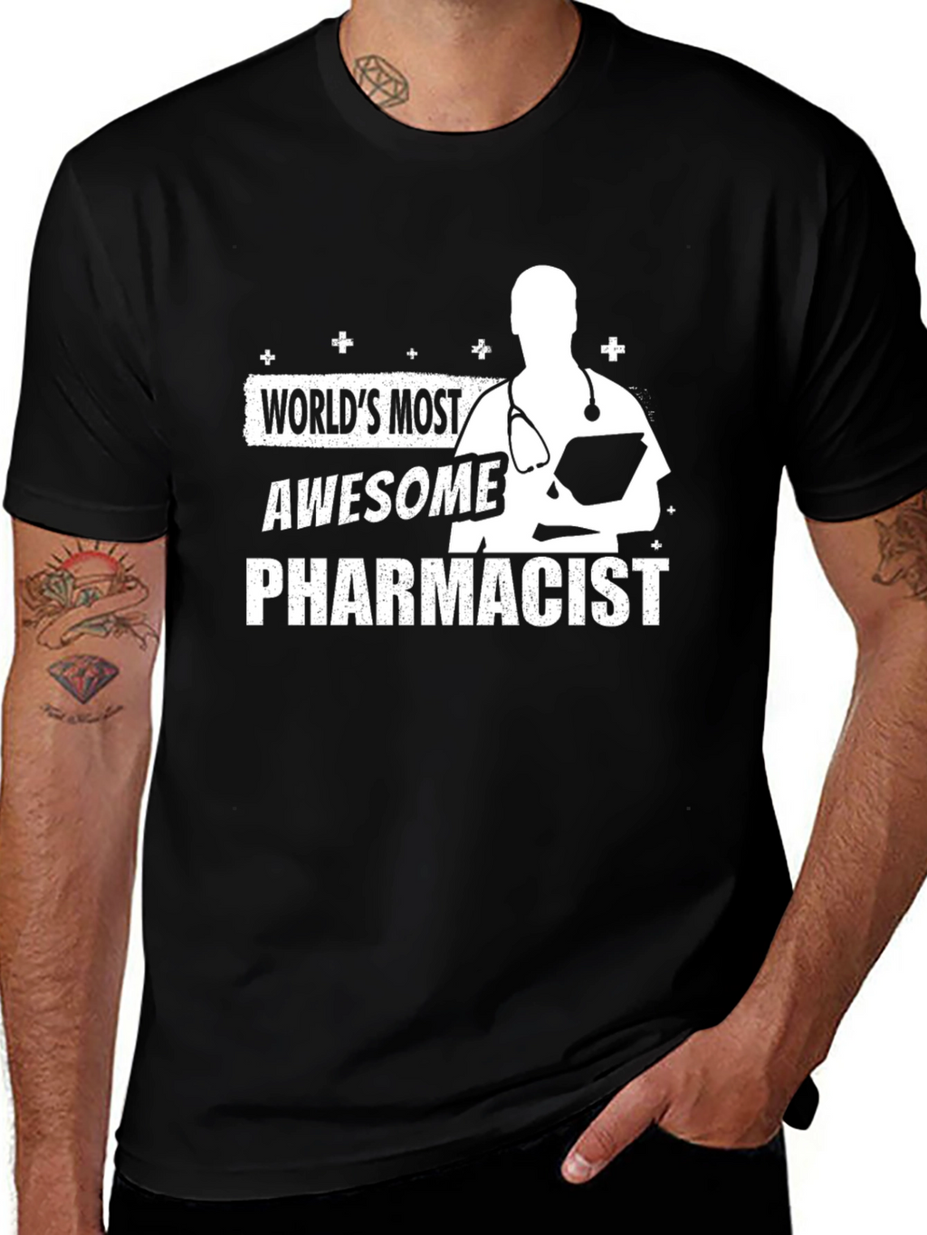 Awesome Pharmacist T-Shirt - Black Cotton Blend Tee