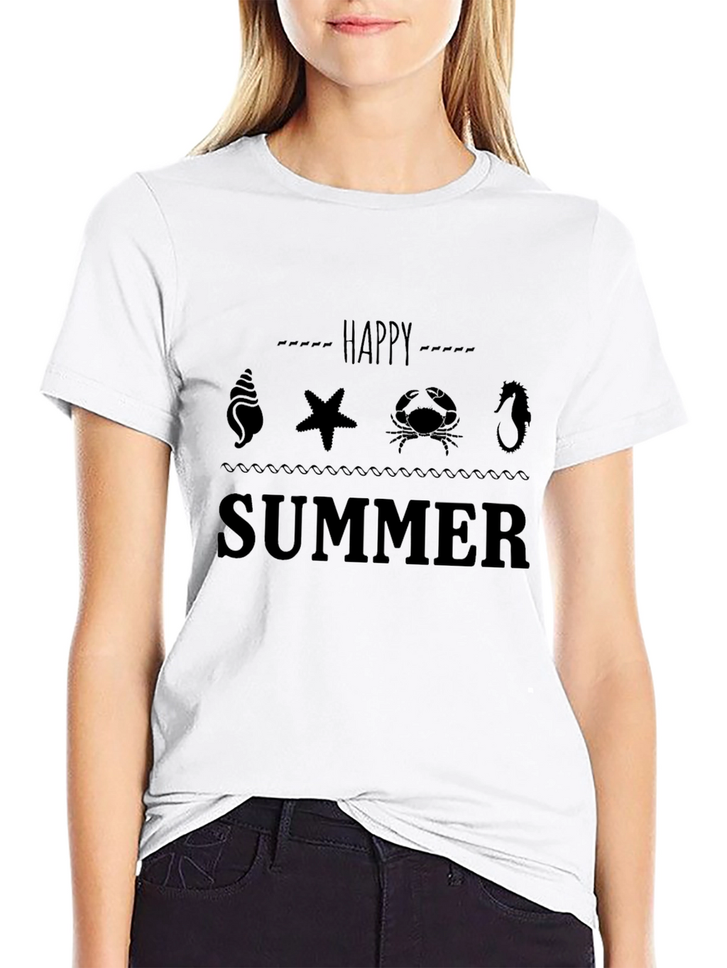 Happy Summer Black Graphic Tee