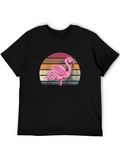 Retro Flamingo Sunset Graphic Tee
