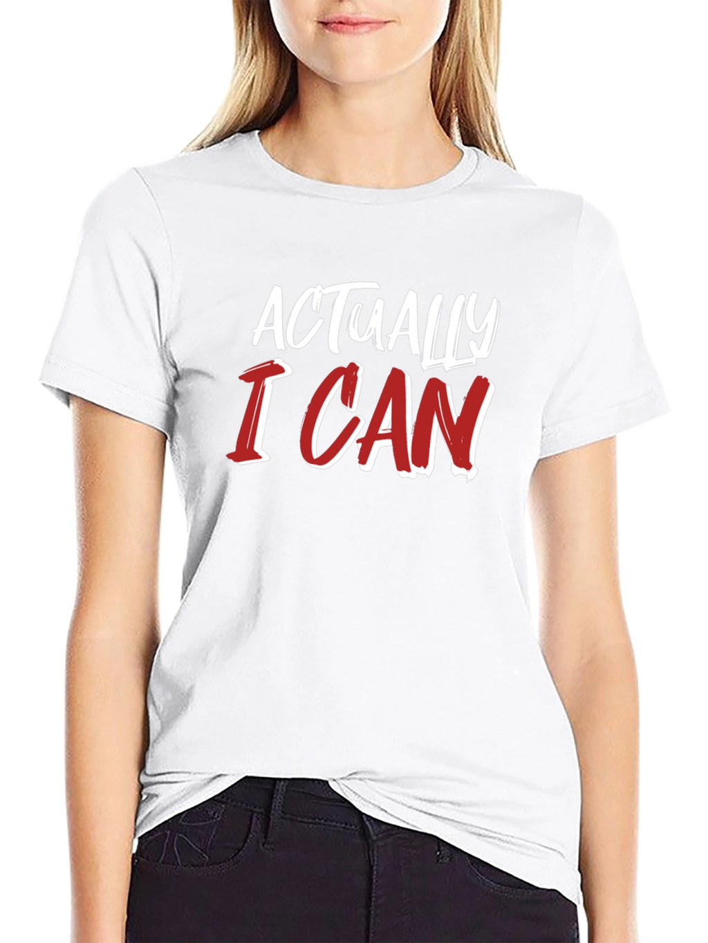 Actually I Can Graphic Tee - Black