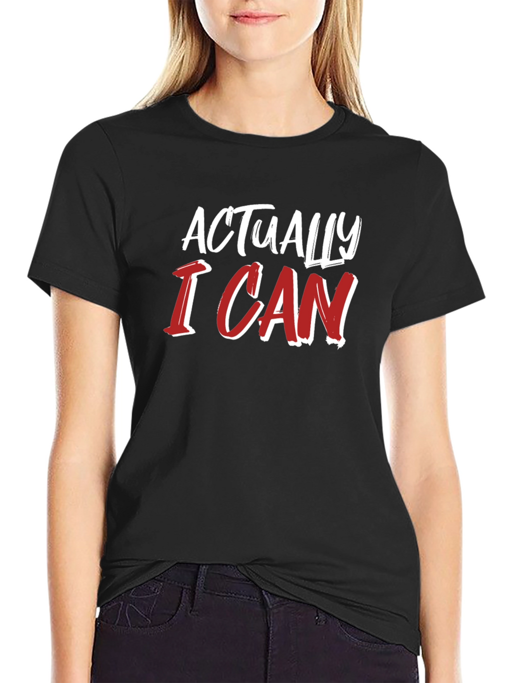 Actually I Can Graphic Tee - Black