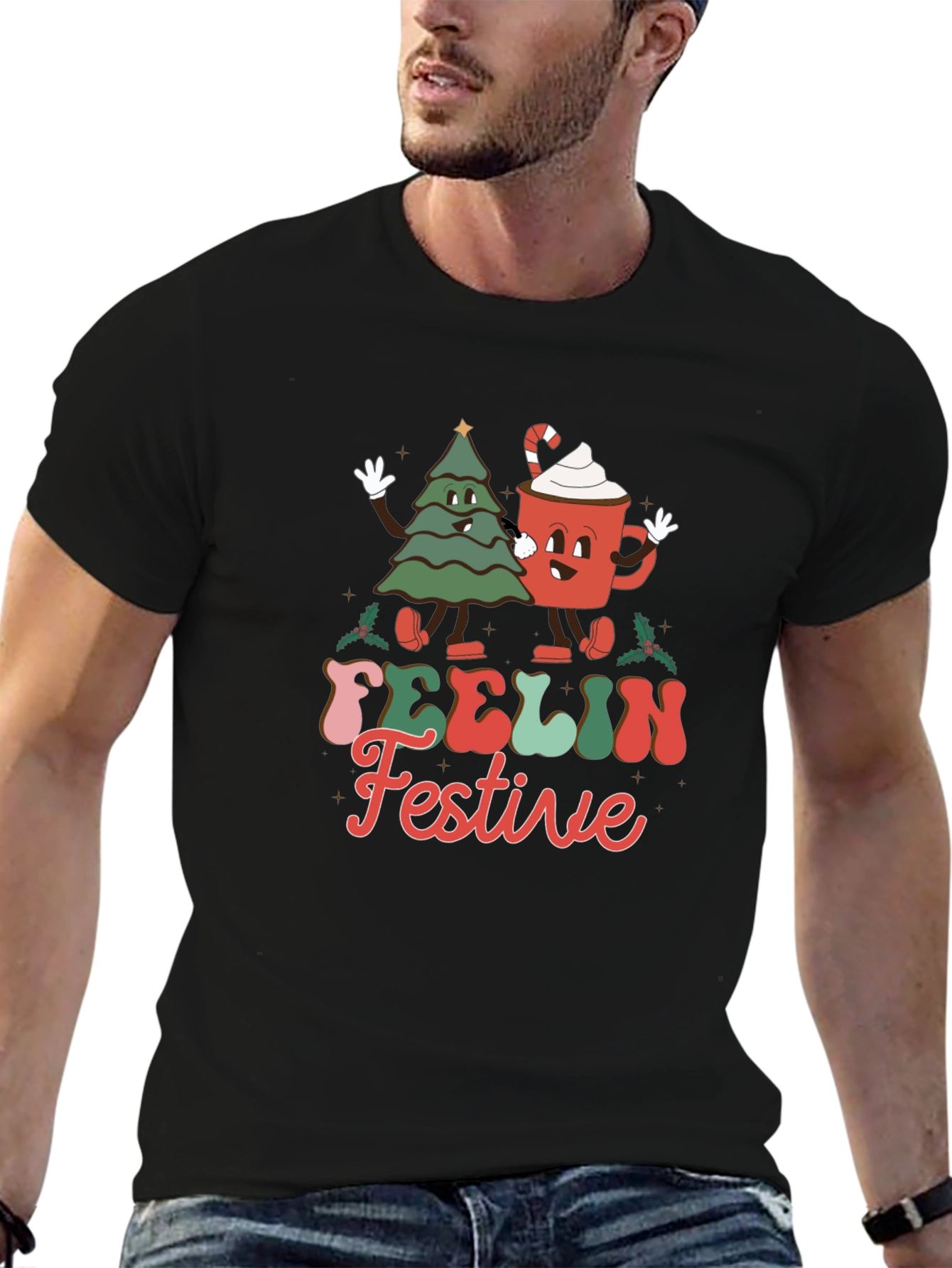 Festive Character Graphic T-Shirt