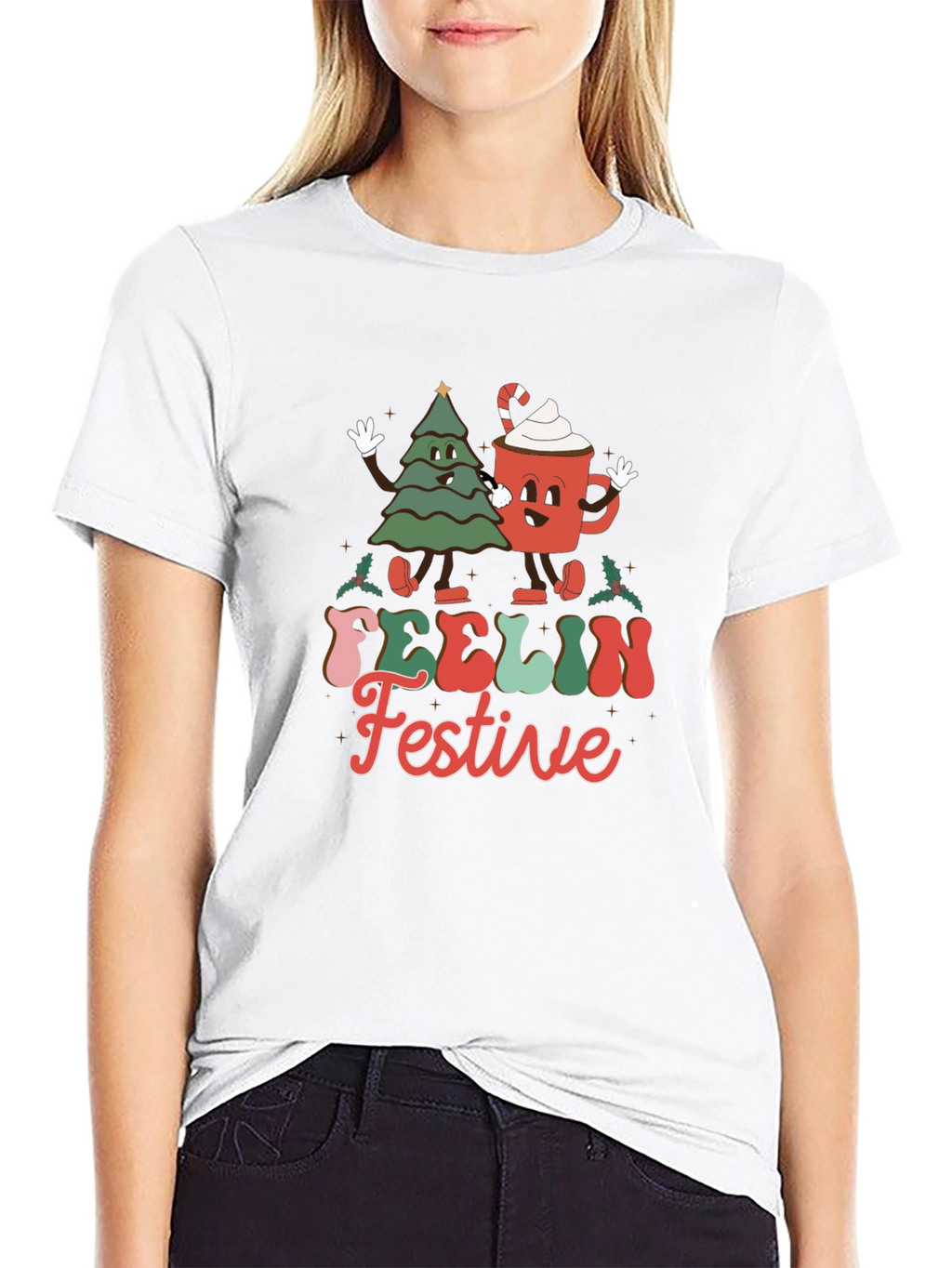 Festive Character Graphic T-Shirt