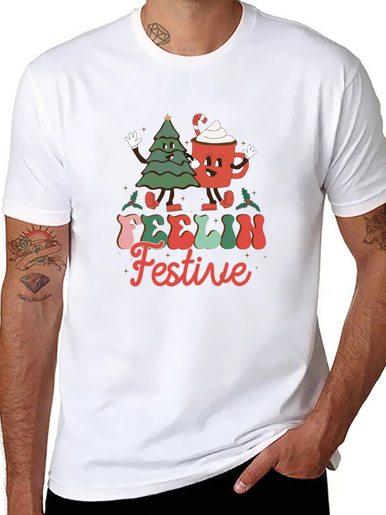Festive Character Graphic T-Shirt