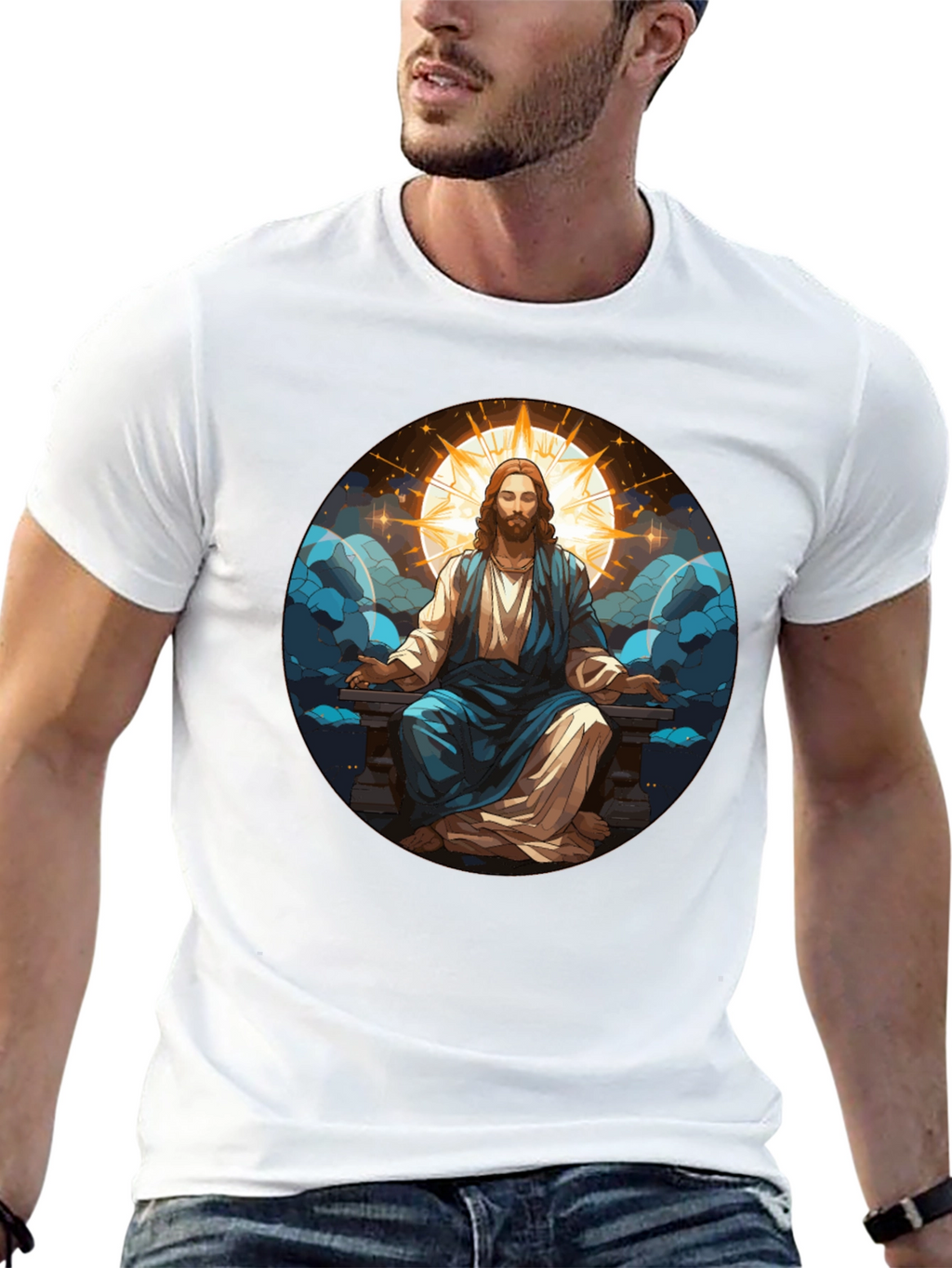 Zen Jesus Graphic Tee - Spiritual Comfort