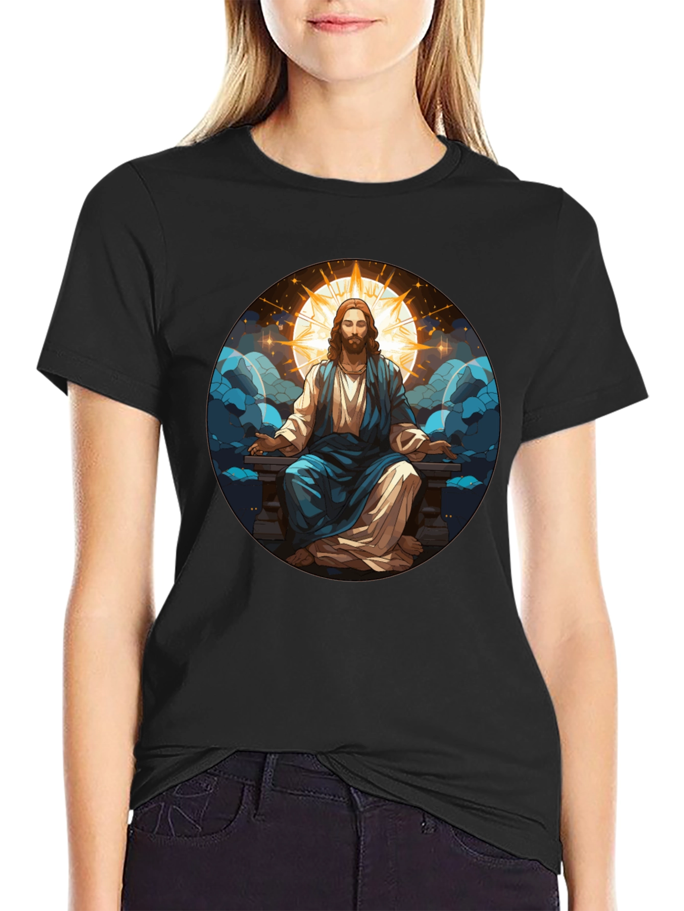 Zen Jesus Graphic Tee - Spiritual Comfort