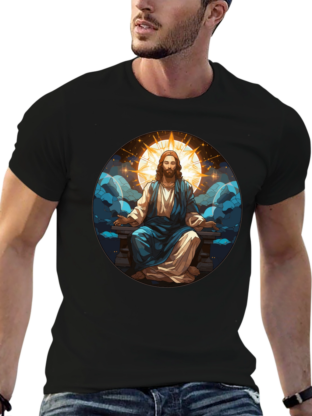 Zen Jesus Graphic Tee - Spiritual Comfort
