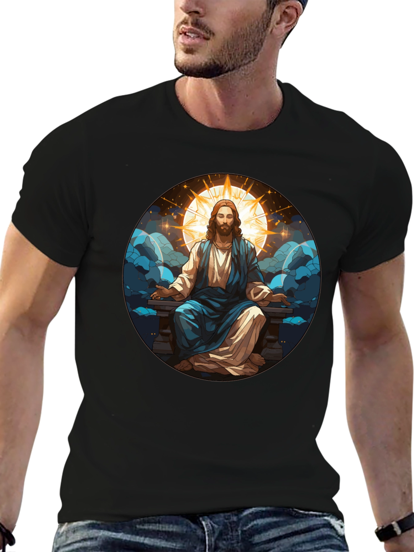 Zen Jesus Graphic Tee - Spiritual Comfort