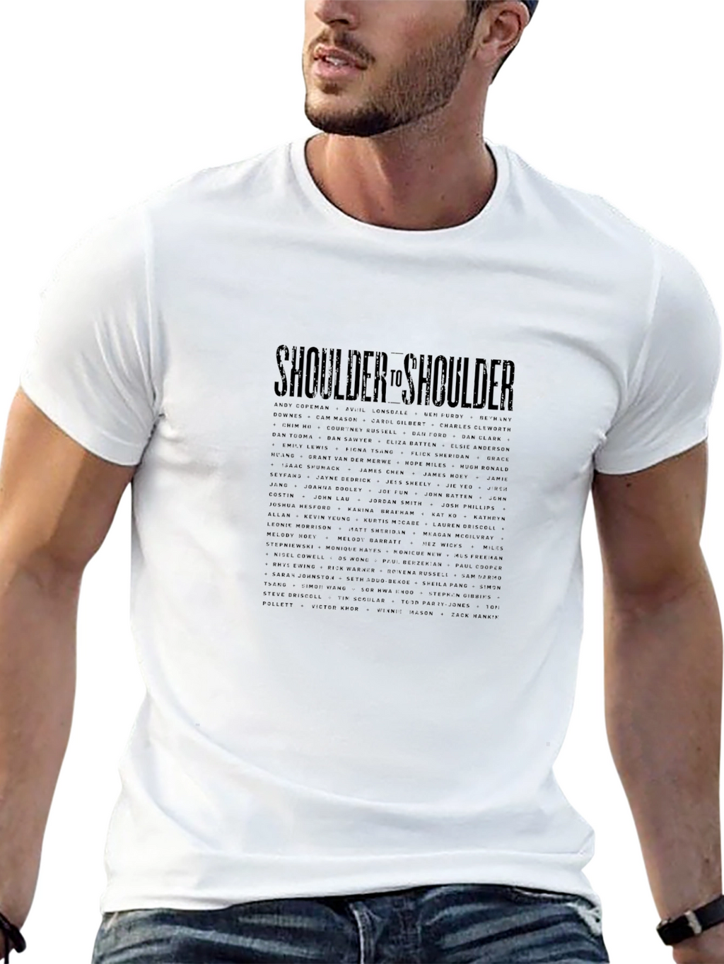 Shoulder to Shoulder Graphic Print Tee - Black