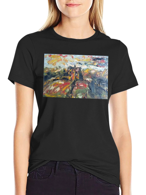 Abstract Art Print Black Cotton Tee