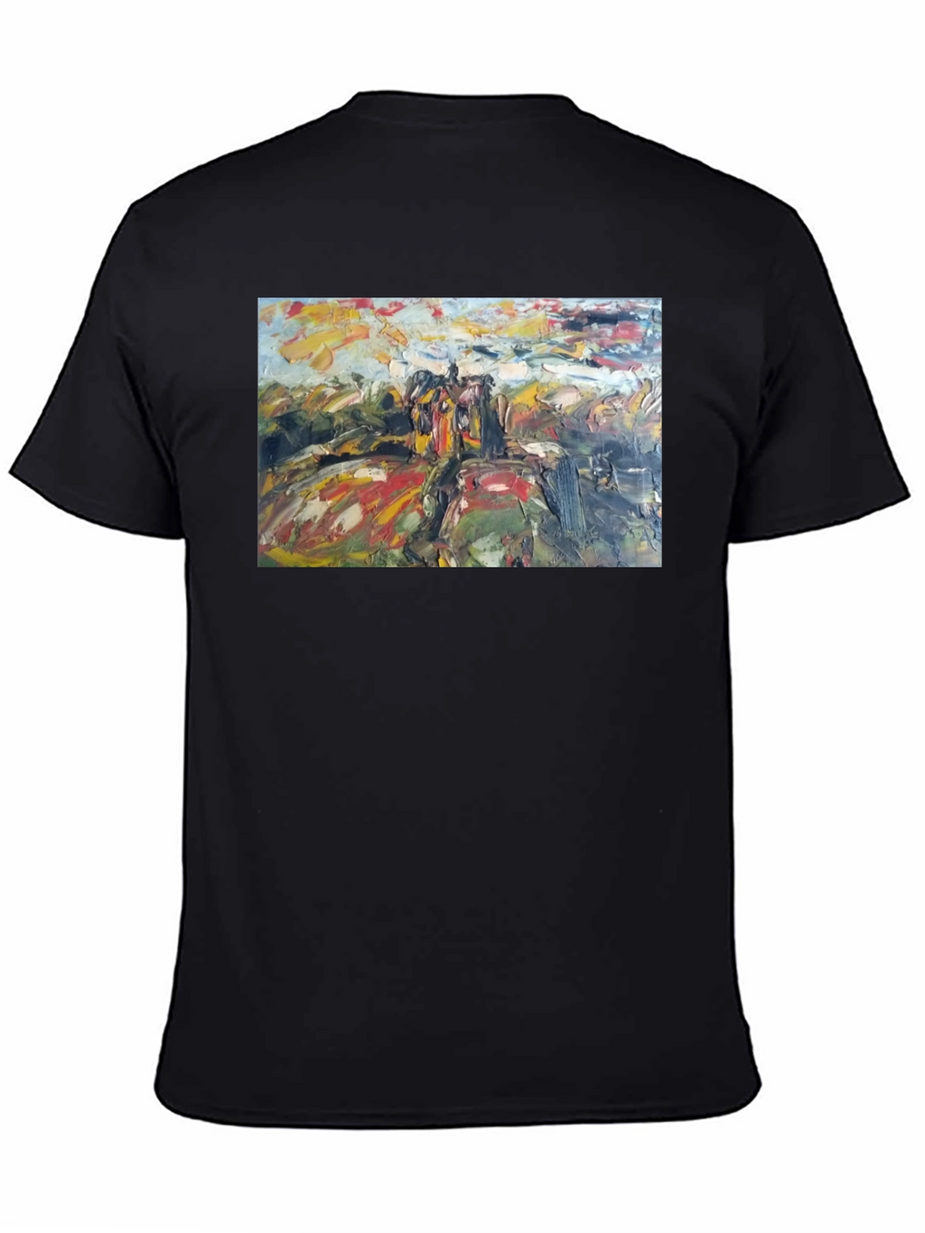 Abstract Art Print Black Cotton Tee