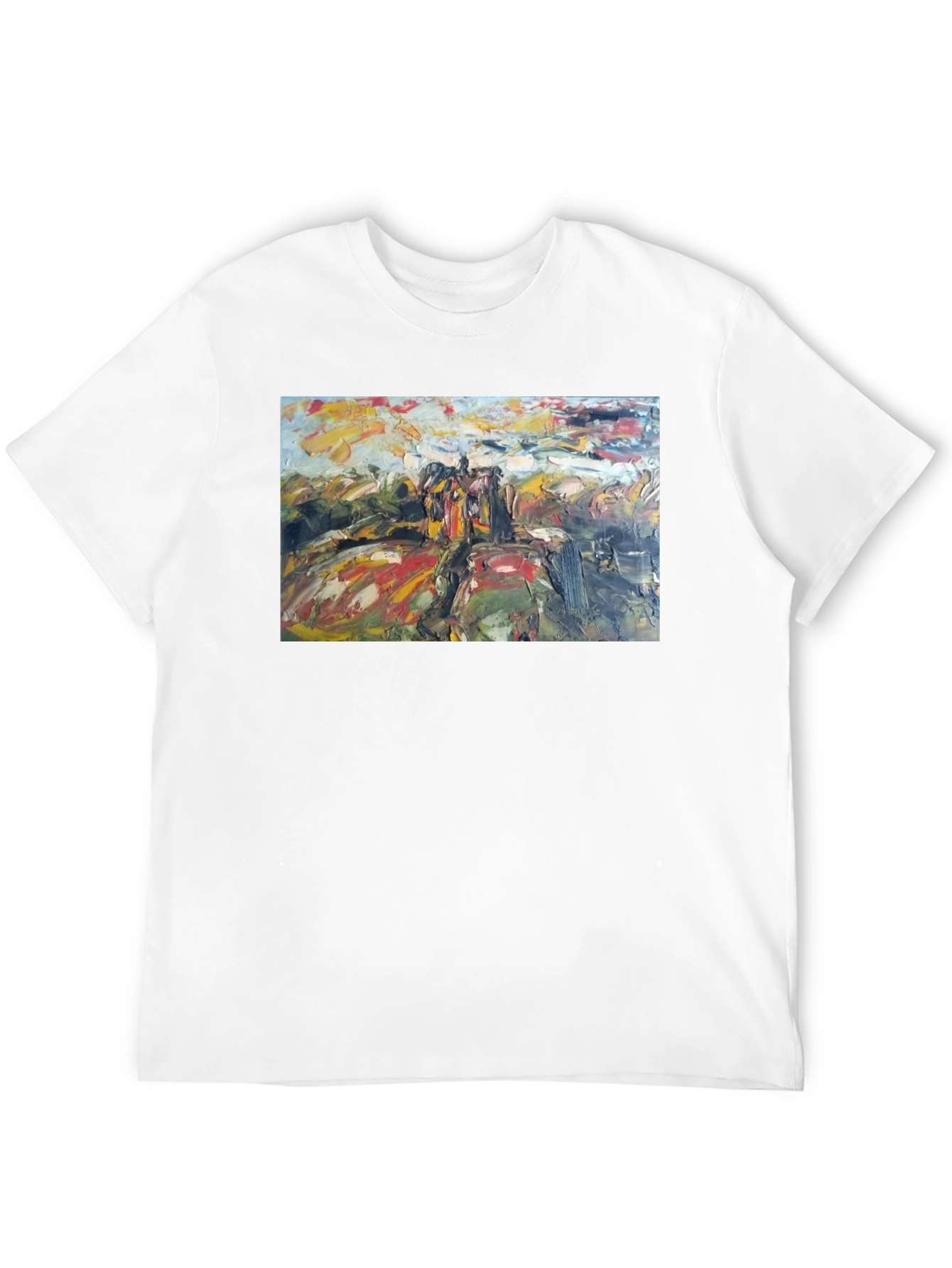 Abstract Art Print Black Cotton Tee
