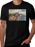 Abstract Art Print Black Cotton Tee
