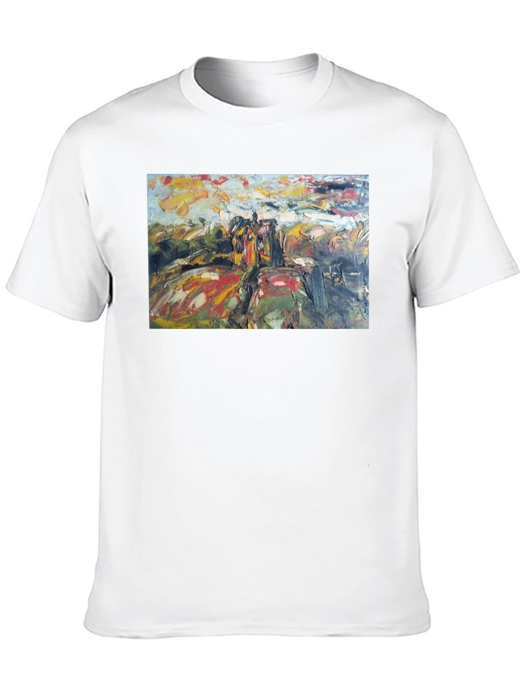 Abstract Art Print Black Cotton Tee