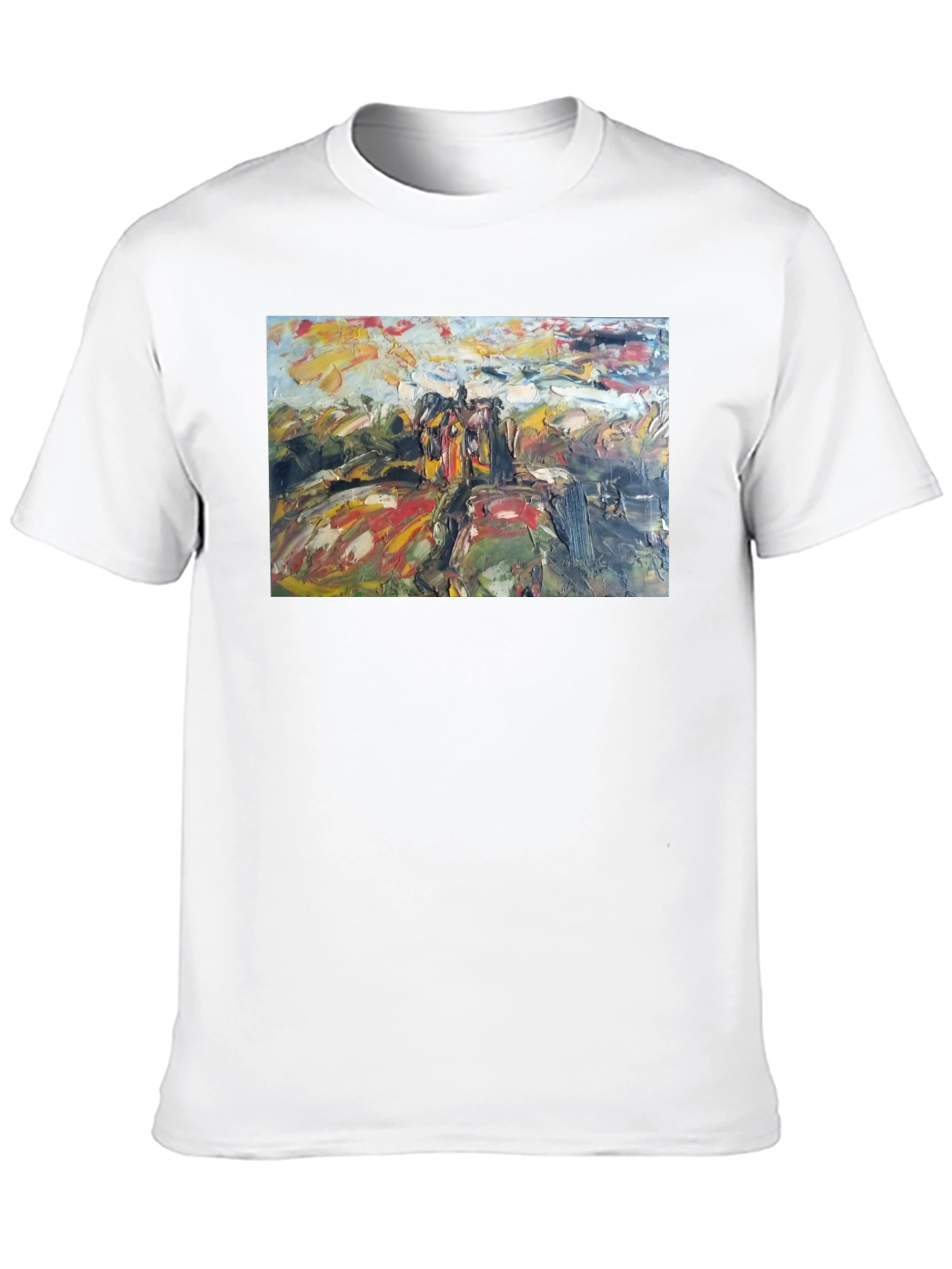 Abstract Art Print Black Cotton Tee