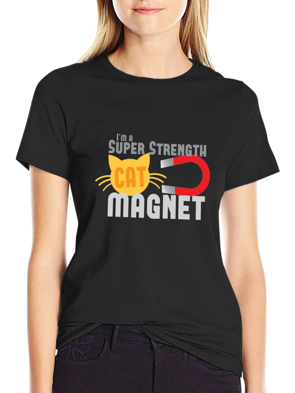 Super Strength Cat Magnet Funny T-Shirt