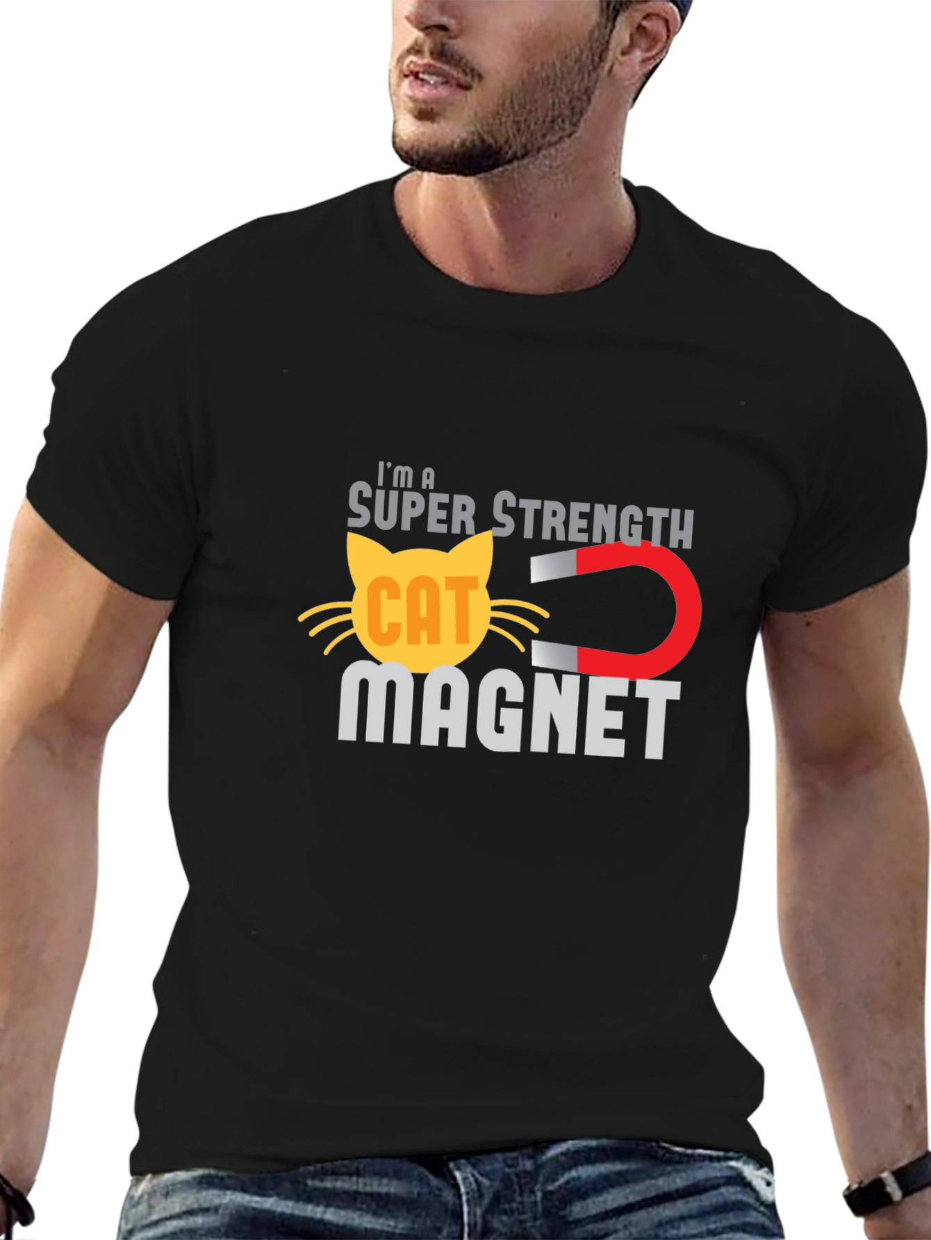 Super Strength Cat Magnet Funny T-Shirt