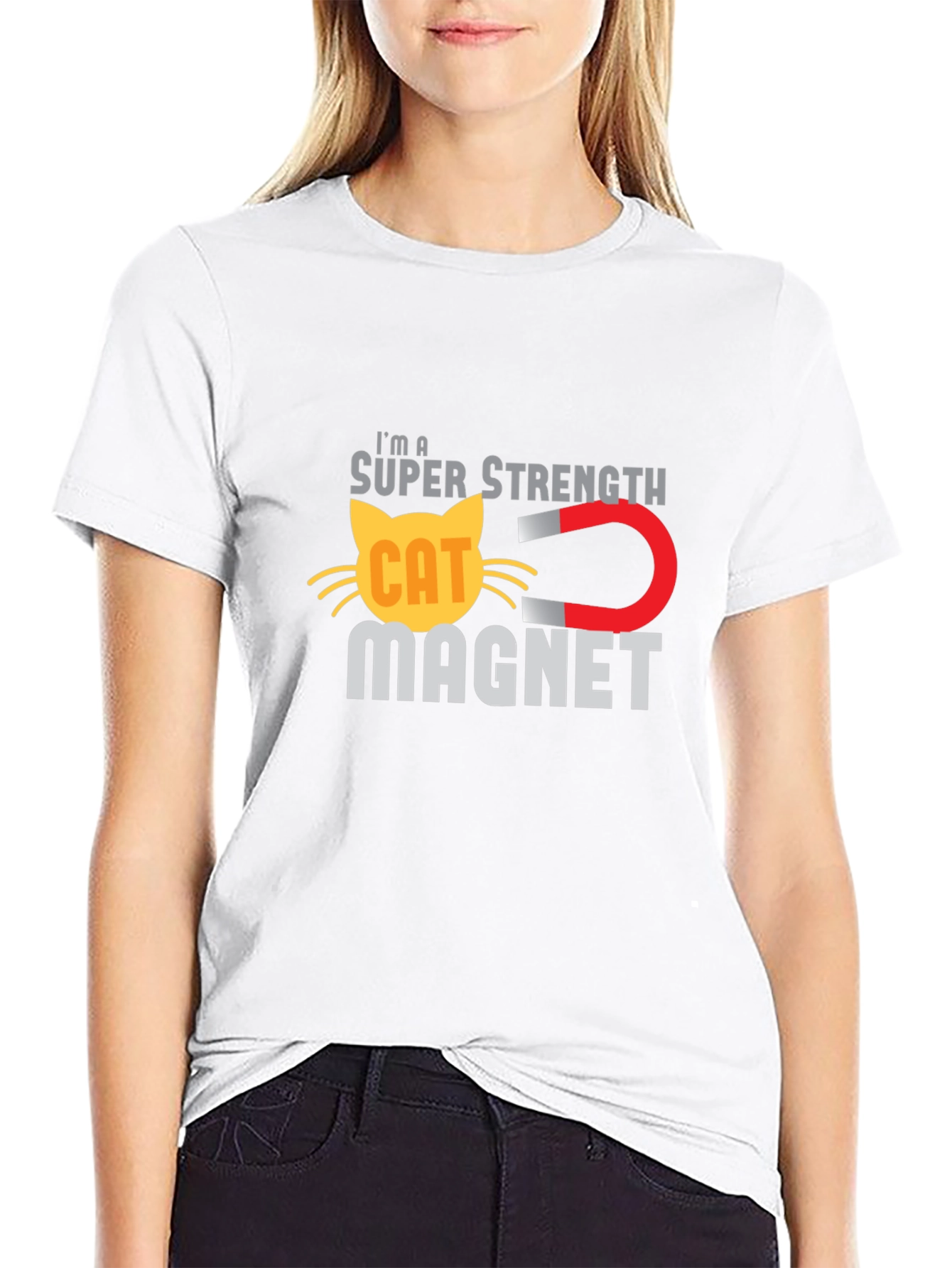 Super Strength Cat Magnet Funny T-Shirt
