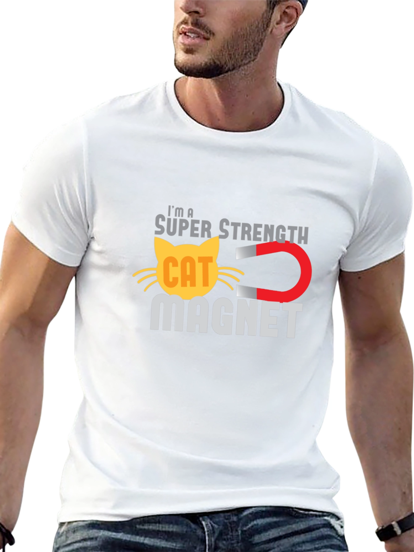 Super Strength Cat Magnet Funny T-Shirt