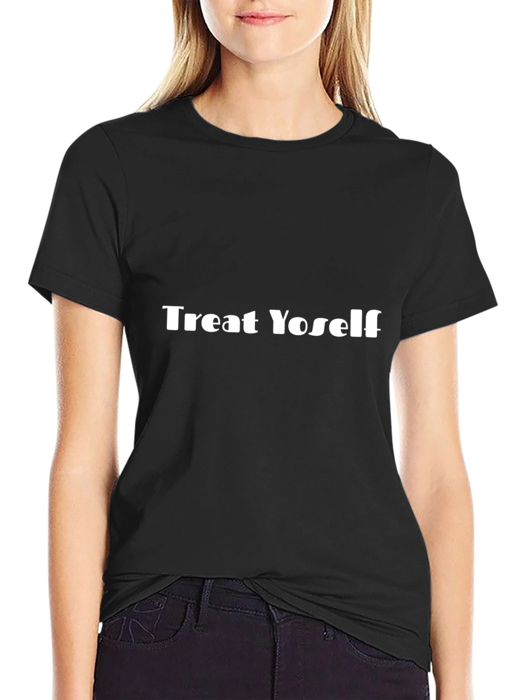Treat Yoself Black T-Shirt