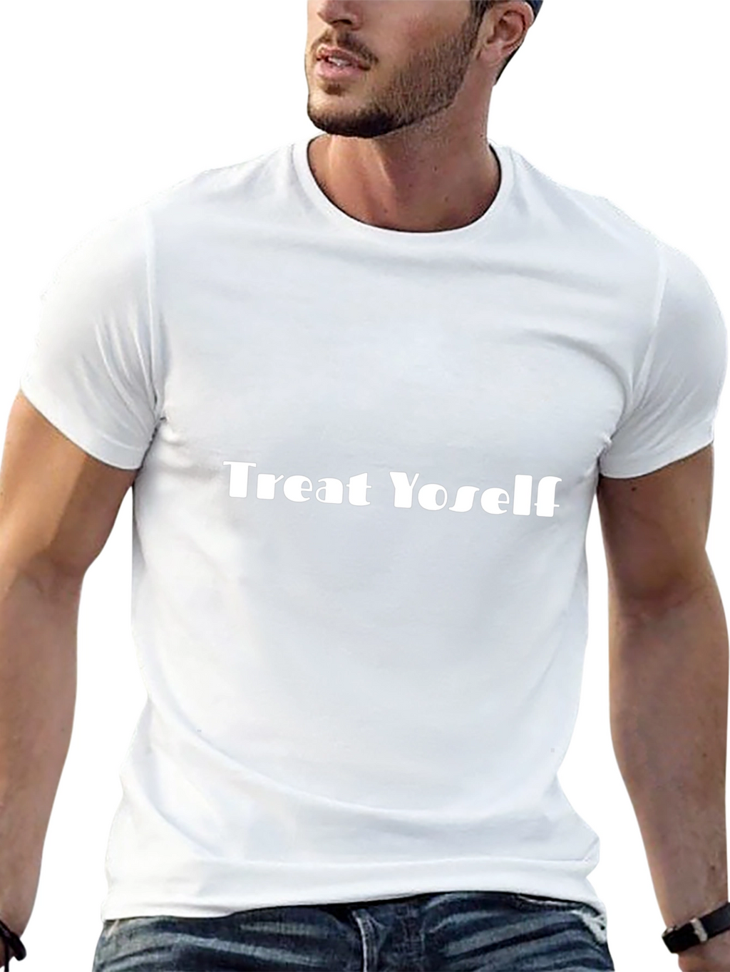 Treat Yoself Black T-Shirt