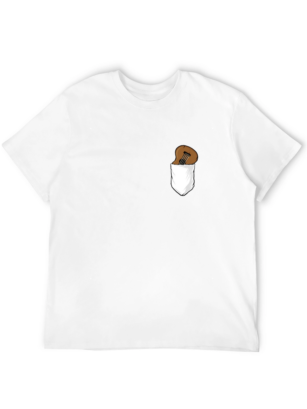 Guitar in Pocket Graphic Tee - Black Cotton T-Shirt