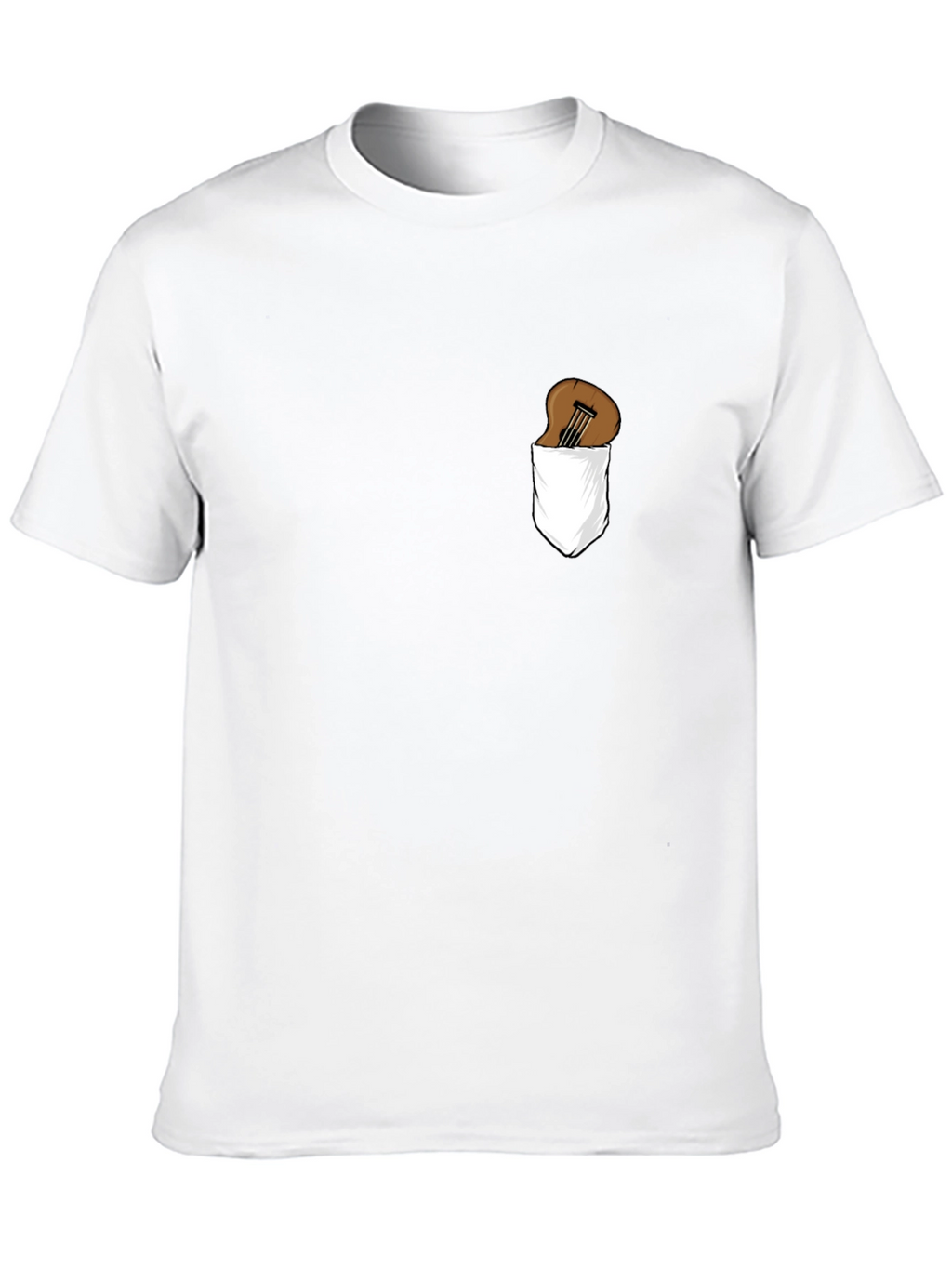 Guitar in Pocket Graphic Tee - Black Cotton T-Shirt
