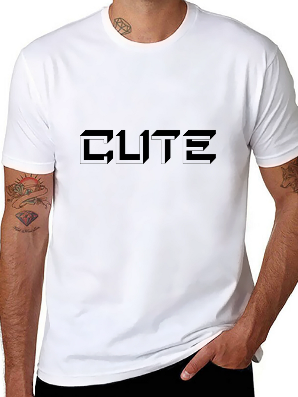 Mens Black T-Shirt with CUTE Design