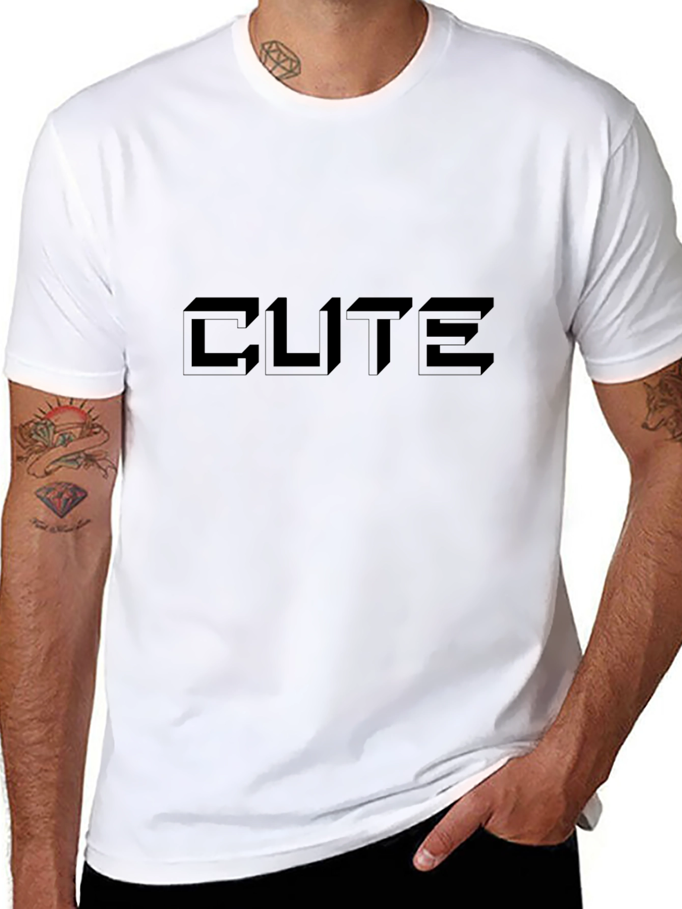 Mens Black T-Shirt with CUTE Design