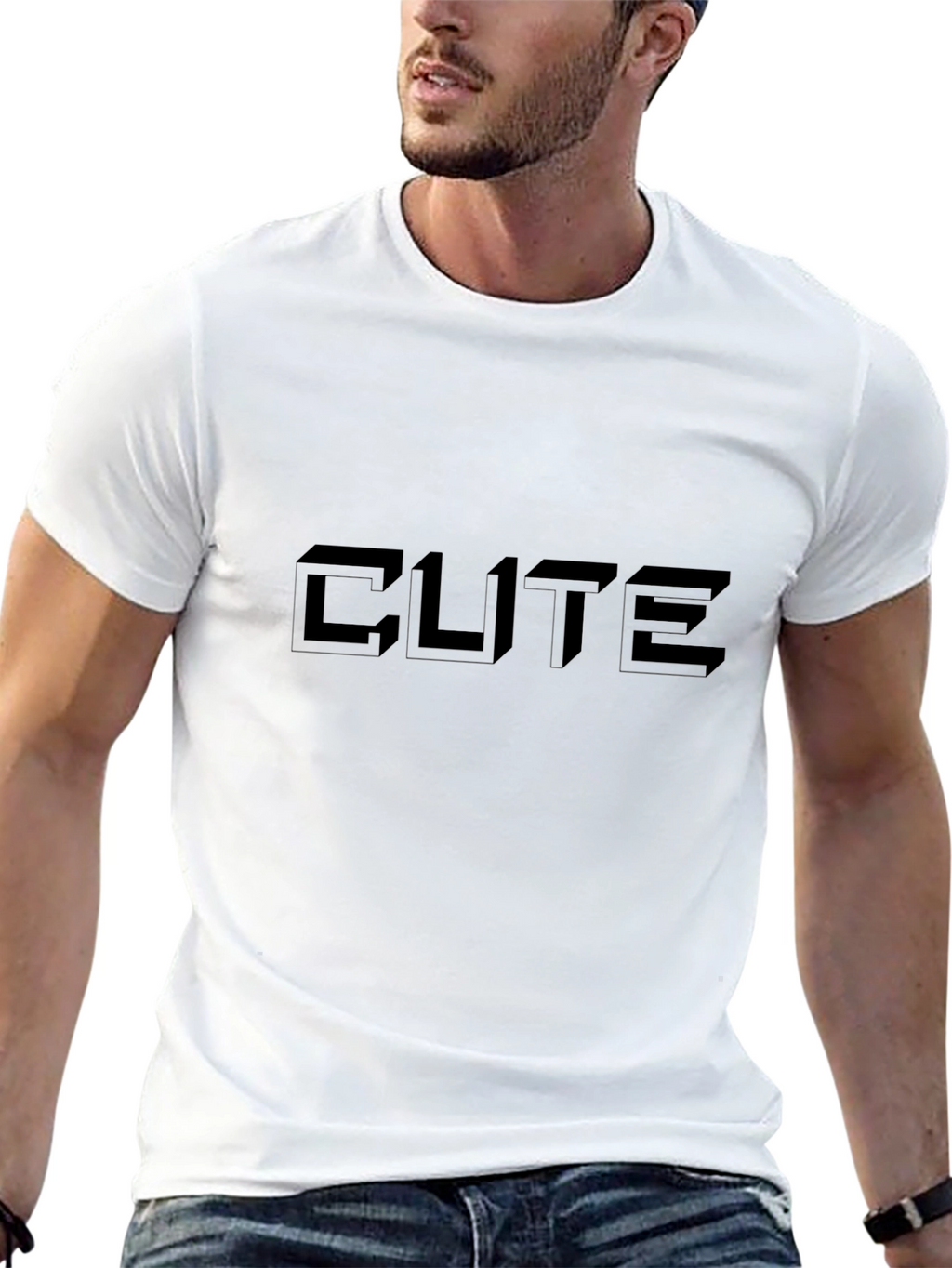 Mens Black T-Shirt with CUTE Design