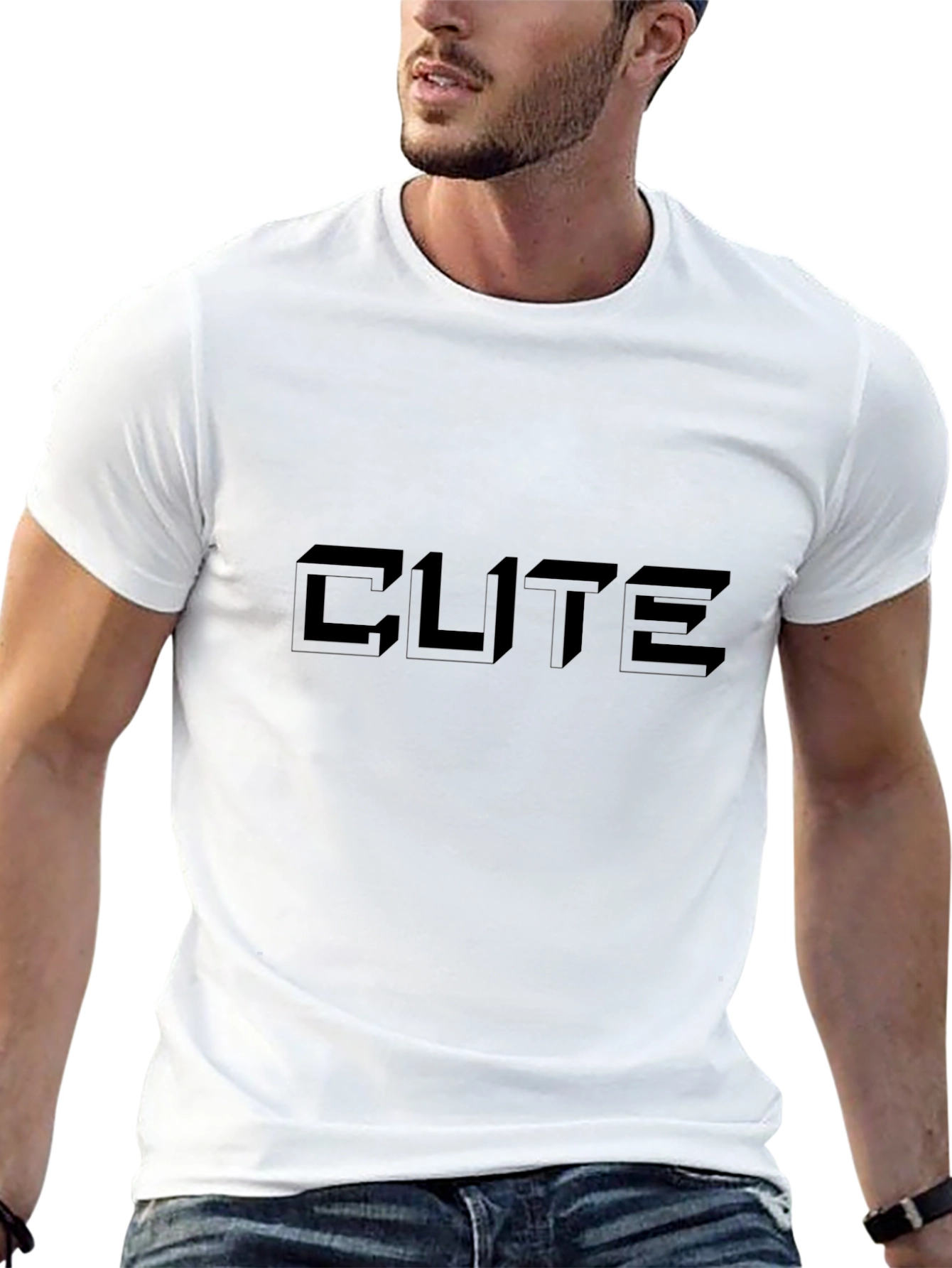Mens Black T-Shirt with CUTE Design