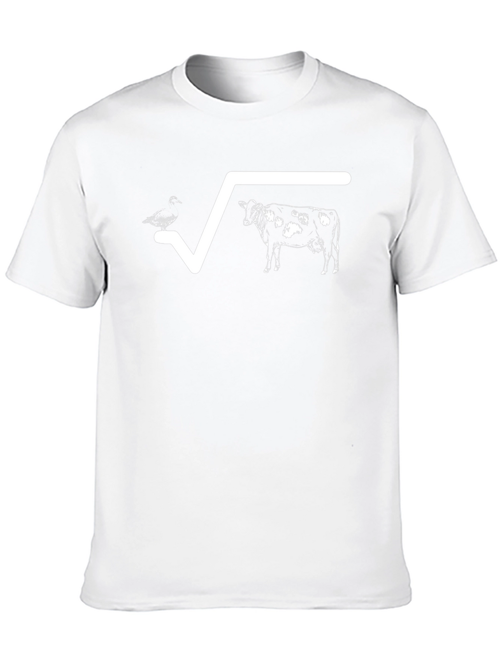 Math Humor T-Shirt: Square Root of Duck Cow