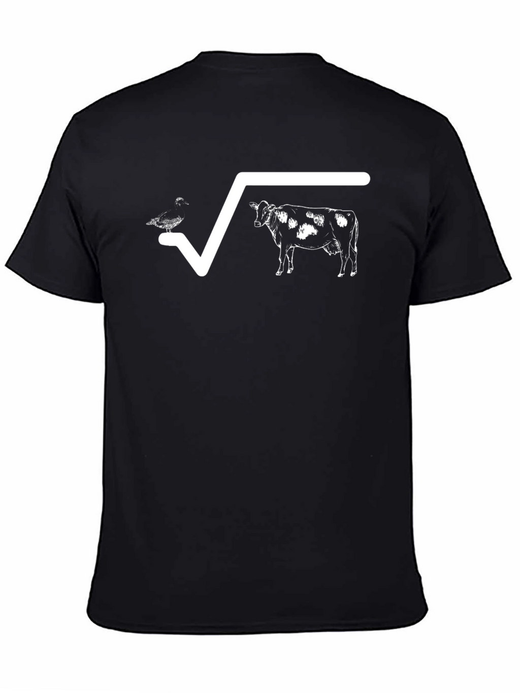 Math Humor T-Shirt: Square Root of Duck Cow