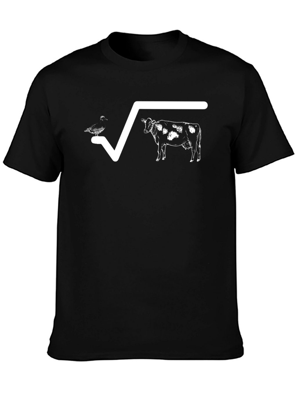 Math Humor T-Shirt: Square Root of Duck Cow