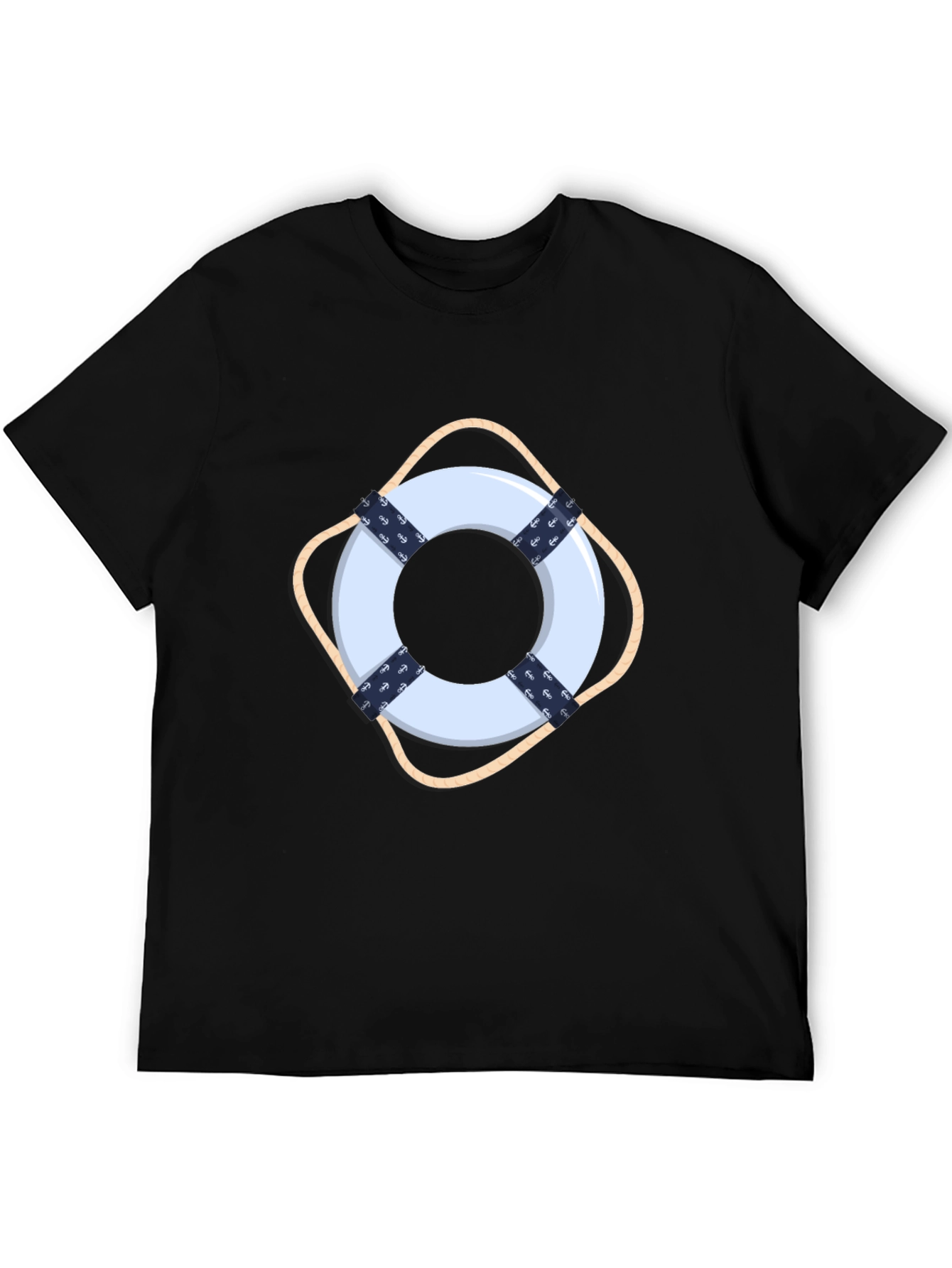 Nautical Lifebuoy Graphic Black Tee