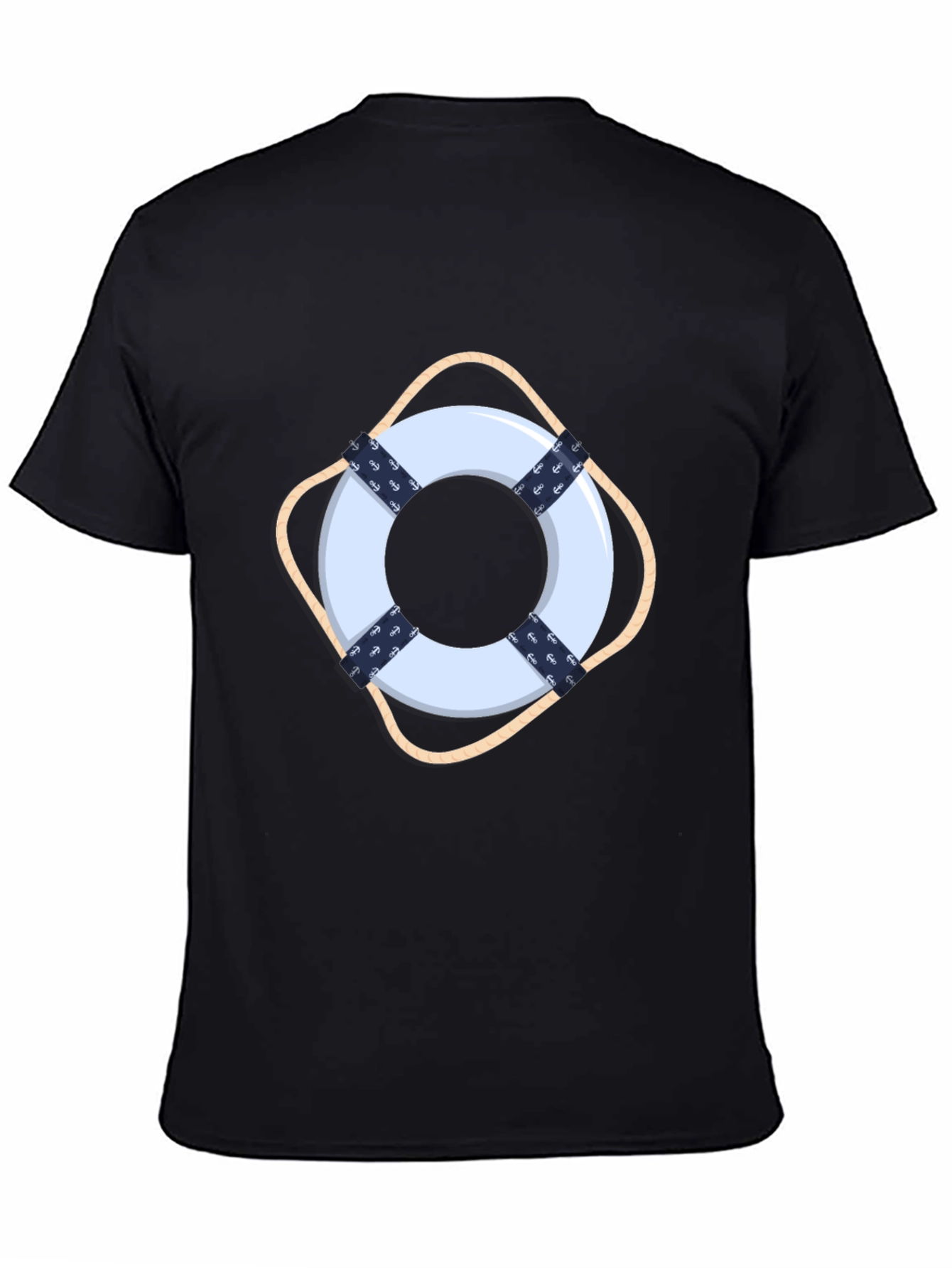 Nautical Lifebuoy Graphic Black Tee