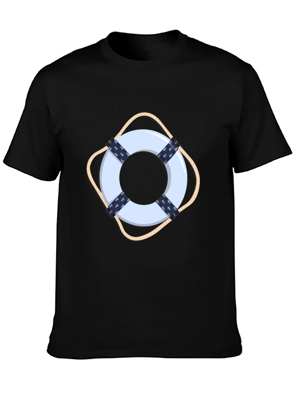 Nautical Lifebuoy Graphic Black Tee