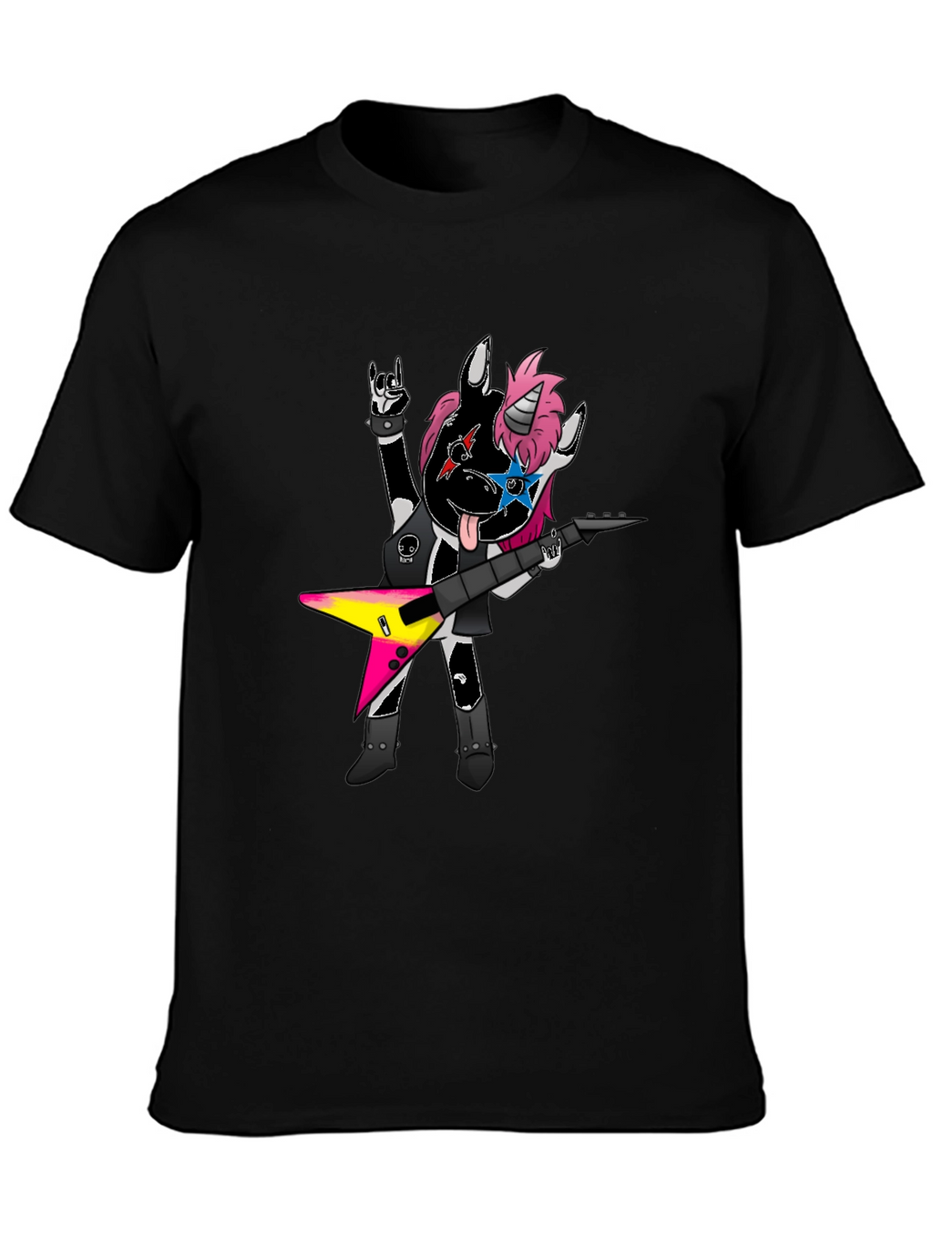 Rockstar Unicorn Graphic Tee - Black