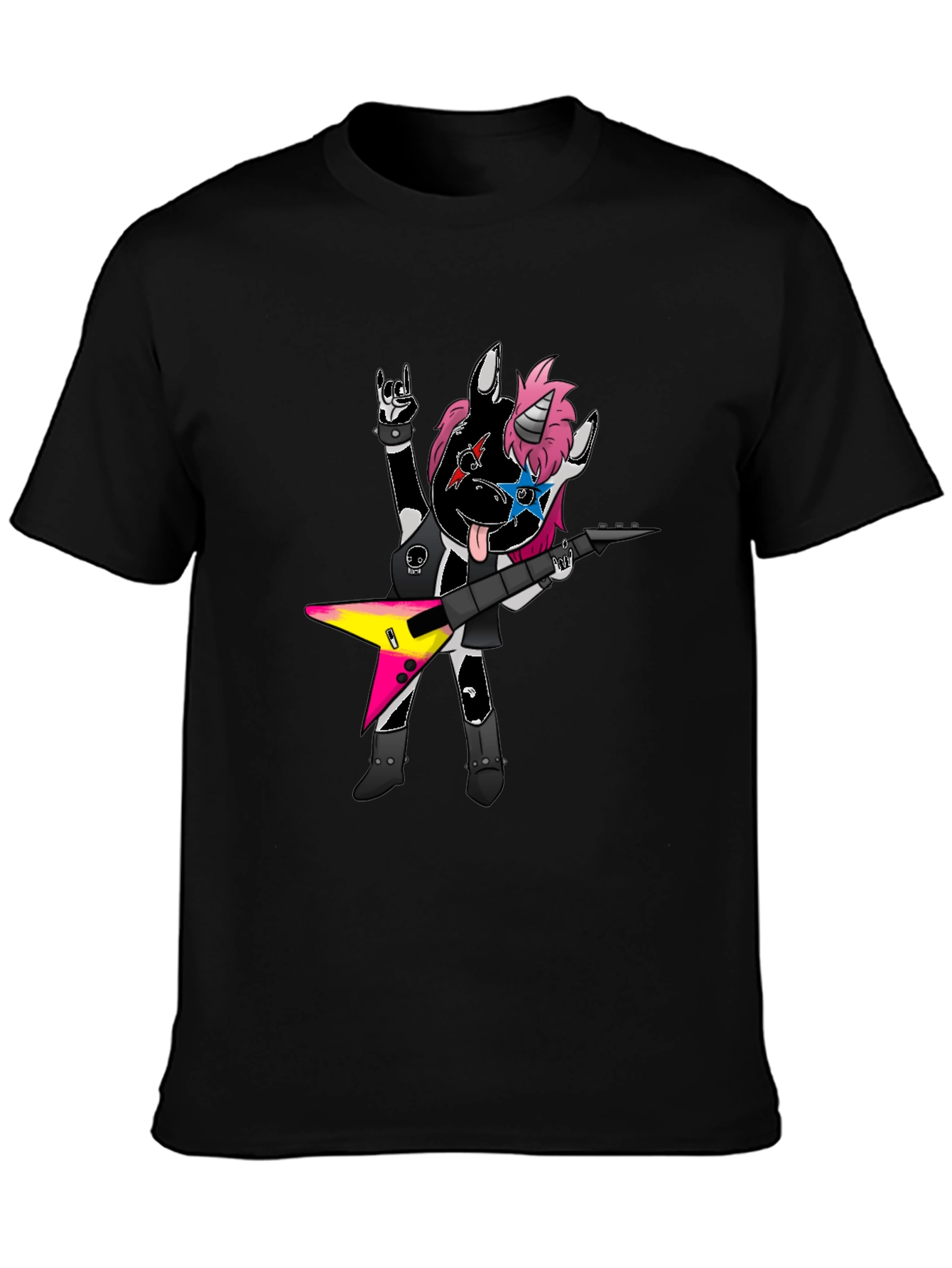 Rockstar Unicorn Graphic Tee - Black